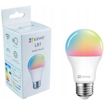 EZVIZ LB1 E27 8W barevná LED žárovka , E27, A60, 8W, 230V, 806lm, 2700K, RGB, teplá až studená bílá, stmívatelná, Wi-Fi, bílá – Zboží Mobilmania