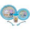 Jídelní souprava STOR Dětské plastové nádobí Peppa Pig talíř miska sklenice příbor