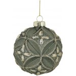 Zelená mechová skleněná vánoční ozdoba koule se třpytkami Ø 8 cm Chic Antique – Hledejceny.cz