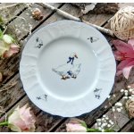 BERNADOTTE talíř mělký 25 cm, husy a modrá linka, Thun 1794 – Sleviste.cz