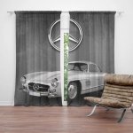 Sablio Závěs Mercedes-Benz 300 SL Šedé pozadí: 2ks 140x250cm – Hledejceny.cz