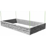 Barigadi Vyvýšený záhon betonový 200x100 x 25 cm, štípaný kámen, přírodní šedá – Hledejceny.cz