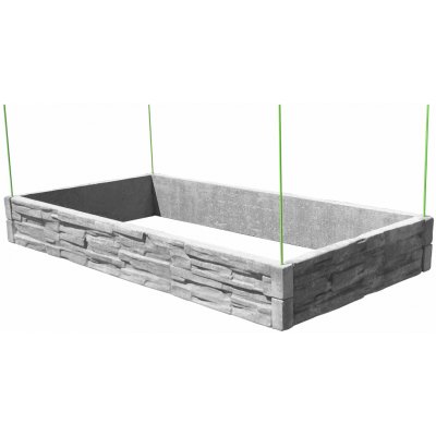 Barigadi Vyvýšený záhon betonový 200x100 x 25 cm, štípaný kámen, přírodní šedá – Hledejceny.cz