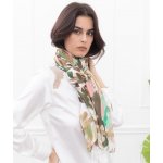 Classic Scarf béžová šála kolem krku s rozpitými květy i pléd přes ramena – Sleviste.cz