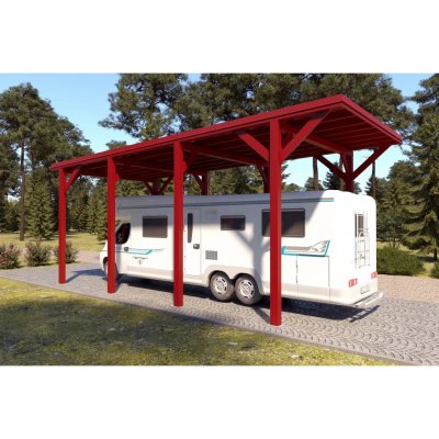 Holzbrüder Ralf na karavan červená/červená 4 x 8 m – HobbyKompas.cz