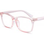 Hranaté brýle proti modrému světlu - Transparentní, růžové – Zboží Mobilmania