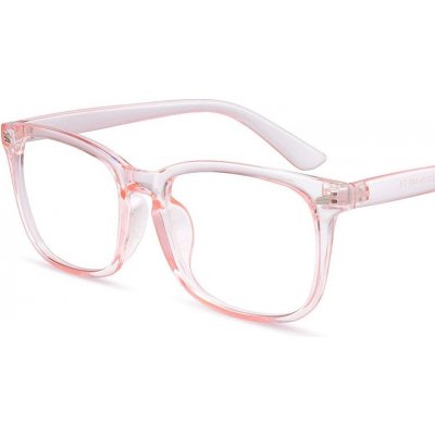 Hranaté brýle proti modrému světlu - Transparentní, růžové