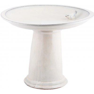 Esschert Design Koupel pro ptáčky ELEGANT na noze podstavci 42x47cm krémová glazura – Sleviste.cz