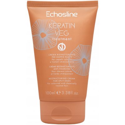 Echosline Keratin Vegan Treatment - posilující krém pro poškozené vlasy a roztřepené konečky 100 ml – Hledejceny.cz