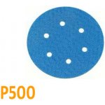 Brusný papír pro excentrickou brusku, P500, Průměr: 125mm, 6 děr, 100ks