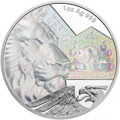 Česká mincovna Stříbrná uncová mince Český lev s hologramem proof 1 oz – Zboží Mobilmania