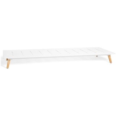 Diphano Hliníkový konferenční stolek L Link, obdélníkový 240x92x23 cm, rám hliník bílá (white), nohy teak, deska hliník bílá (white) – Zboží Mobilmania