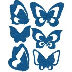 Nažehlovací aplikace reflexní modrá motýli – Zboží Mobilmania