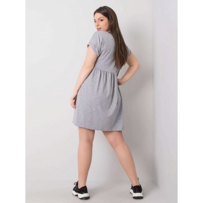 Melanžové bavlněné šaty šedá – Zboží Mobilmania