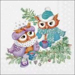 Ambiente Europe BV Ubrousek 33x33cm Vánoční sovičky – Zboží Dáma