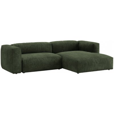 Micadoni Zelená sametová pohovka rozkládací pohovka Martina 280 cm pravá – Hledejceny.cz