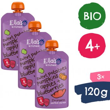 Ella's Kitchen BIO Batáty dýně a jablko 3 x 120 g