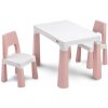 Dětský stoleček s židličkou Toyz Dětský stůl Monti + 2 židle růžový