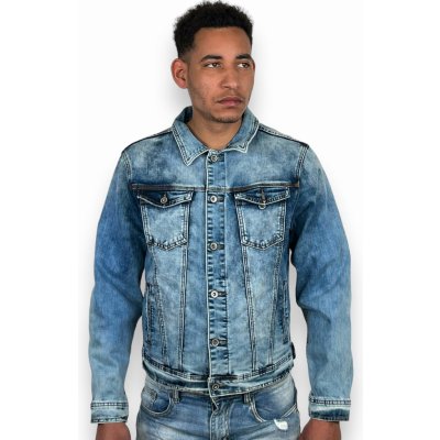 pánská džínová bunda modrá – Zboží Mobilmania