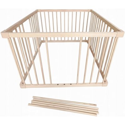 Derrson Dětská dřevěná ohrádka 100 x 100 cm přírodní – Hledejceny.cz