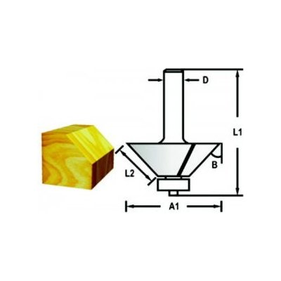 MAKITA Fazetová/hranová fréza s ložiskem stopka 6 mm,25,4x11x51 mm D-48658 – Zboží Dáma