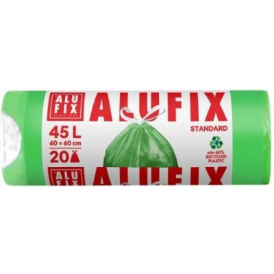 Alufix Pytle na odpadky zatahovací HDPE 45l 20 ks 14µm zelené – Hledejceny.cz