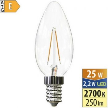 McLED LED žárovka E14 2,2W 25W teplá bílá 2700K svíčka