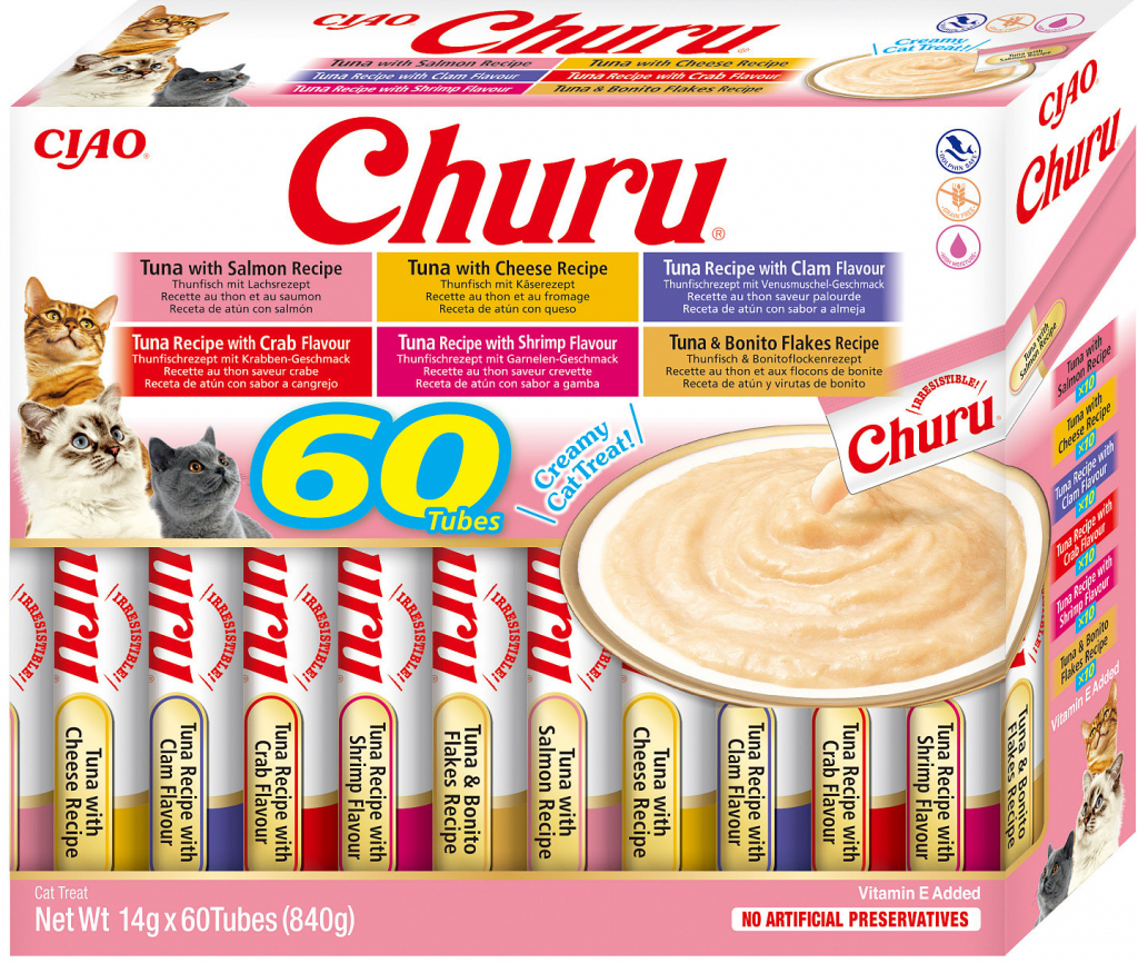 Inaba Churu cat snack tuňák mix 60 x 14 g