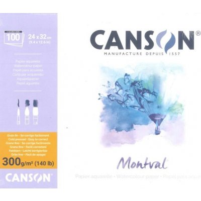 Akvarelový papír Canson Montval blok 24 x 32 cm 300g 12 listů lepený – Zboží Dáma
