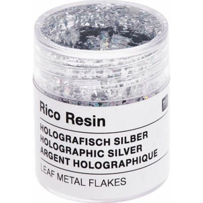 Rico Design GmbH & Co.KG Rico Design Metalické vločky do pryskyřice - holografické stříbrné – Zboží Dáma