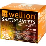 WELLION SAFETY LANCETS 28G JEDNORÁZOVÉ BEZPEČNOSTNÍ LANCETY 28G, 100KS – Zboží Dáma