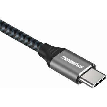 Premiumcord ku31cu05 USB-C zahnutý USB 3.2 GEN 2, 3A, 60W, 20Gbit/s, 0,5m