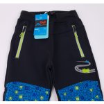 Kugo Dětské oteplené softshellové kalhoty černé + modrá – Zboží Mobilmania