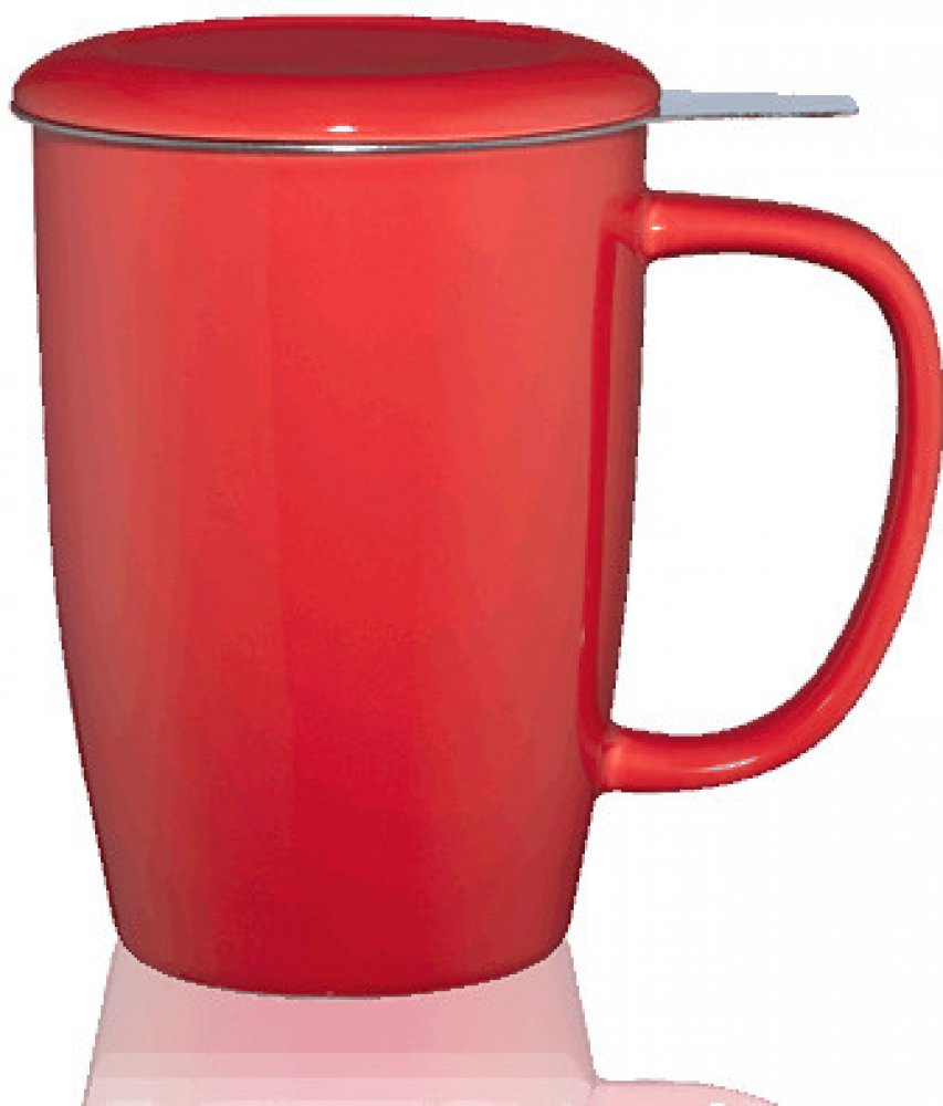 Kusmi Tea Kusmi Tea Vysoký hrnek na čaj T TOTEM s nerezovým sítkem červený  440 ml – Zboží Dáma