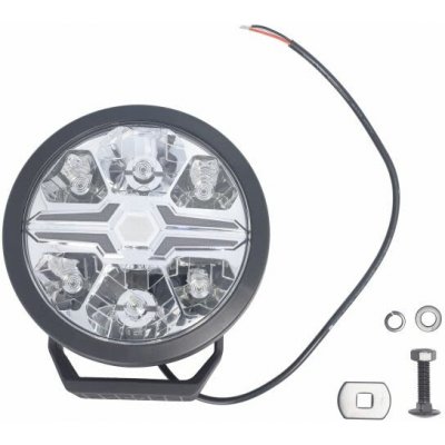 HELLA Univerzální Přední světlo L/P (kulatý, BLADE, LED, 12/24V, 22W, Š: 181mm, V: 181mm, H: 181mm, D: 96mm, čirý, hliníkový poziční světlo, dálkové světlo, délka nosiče – Zboží Mobilmania