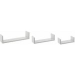 Sada 3 bílých nástěnných polic Edge MDF moderních na knihy a dekorace 42 cm – Zboží Mobilmania