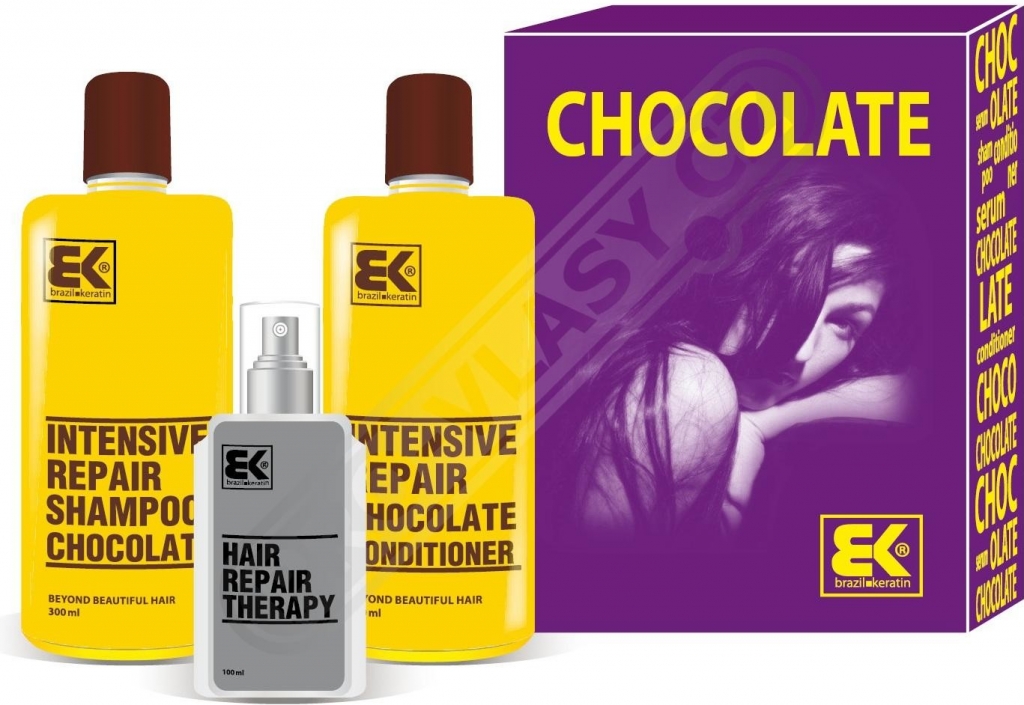 BK Brazil Keratin Chocolate šampon 300 ml + kondicionér 300 ml + olej / sérum 100 ml dárková sada