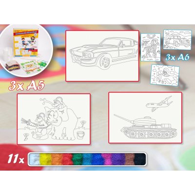 Radost v písku Základní sada KLUCI Barevné pískování obrázků – Zboží Dáma