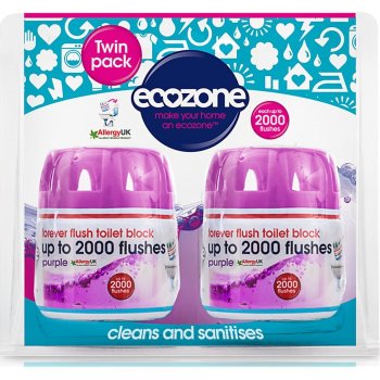 Ecozone osvěžovač a čistič WC DUO PACK Indigo 2 x 95 g