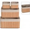 Kazeta na šití Úložné košíky sada 4 ks bambus / textil přírodní EXCELLENT KO-HX9100600