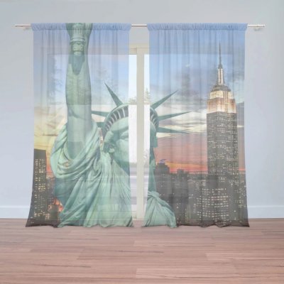 Záclony Socha Svobody: 2 ks - 150x250 cm - Sablio – Hledejceny.cz