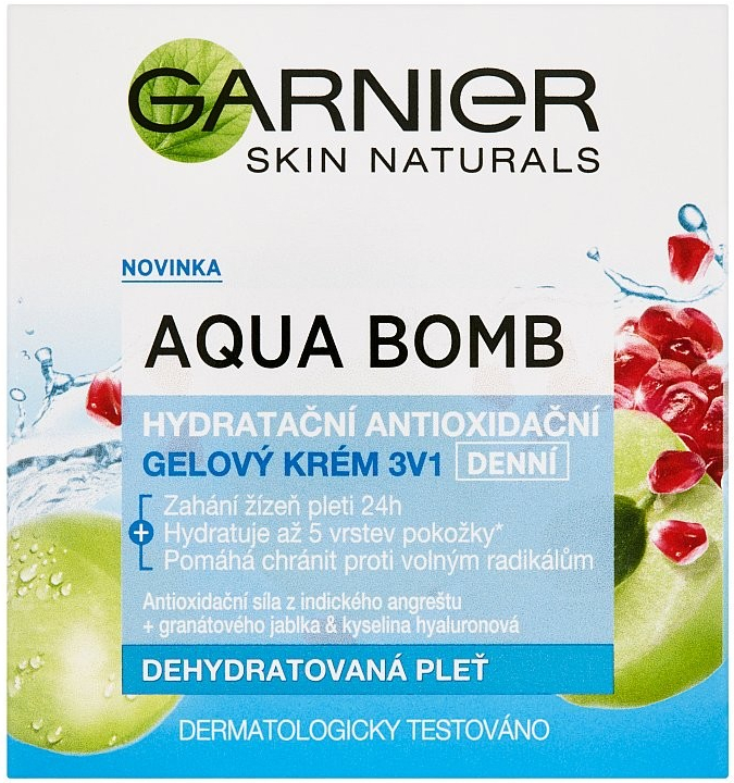 Garnier Skin Naturals Aqua Bomb denní hydratační antioxidační gelový krém  3v1 50 ml od 130 Kč - Heureka.cz