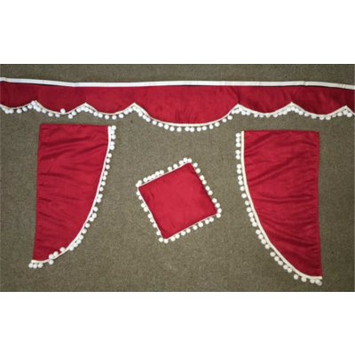 Záclonky UNI bambulky- sada malá - Černá + červené bambulky – Zboží Mobilmania