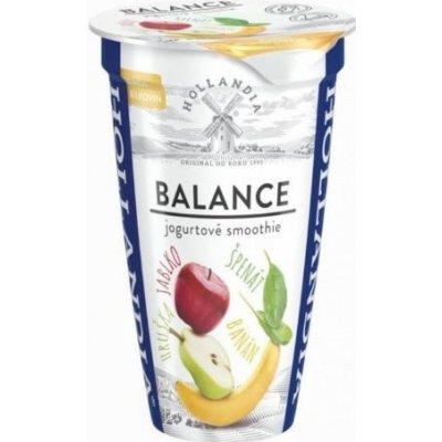 Hollandia Balance jogurtové smoothie banán hruška, jablko špenát 230 g
