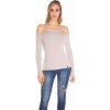 Dámský svetr a pulovr Koucla fine knit coldshoulder sweater white