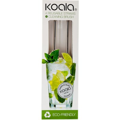 KOALA brčko rovné 4 ks nerezové s čistítkem – Zboží Dáma