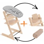 Stokke Set Tripp Trapp + Baby set + Newborn set Natural + deka Golden Sand – Zboží Mobilmania