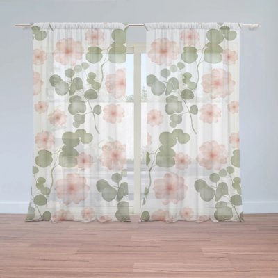 Sablio Záclony Jarní květy: 2ks 150x250cm – Hledejceny.cz