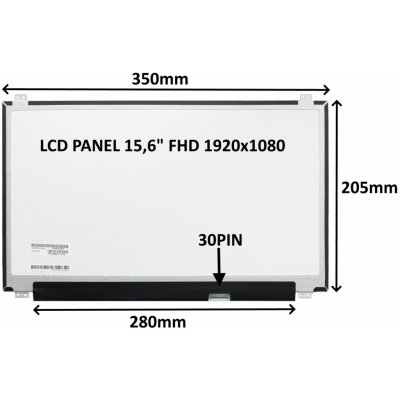 SIL LCD PANEL 15,6'' FHD 1920x1080 30PIN MATNÝ IPS / ÚCHYTY NAHOŘE A DOLE 77042626