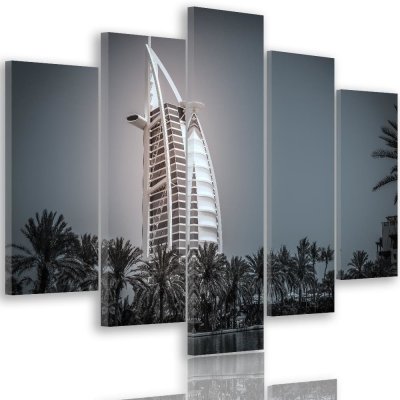 Obraz na plátně pětidílný Hotel Burj Al Arab Dubai - 200x100 cm – Hledejceny.cz